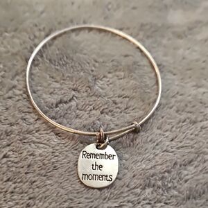 Remember The Moments Silver Charm Bangle Bracelet